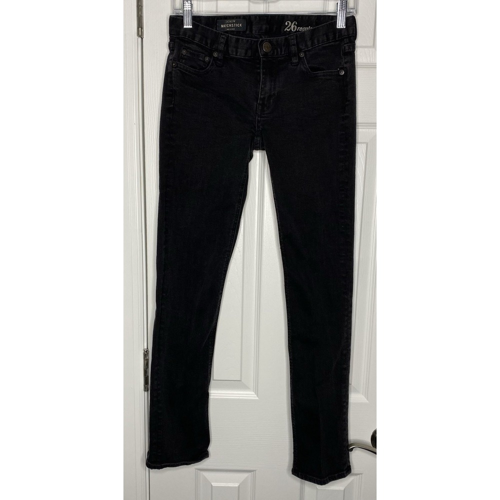 J Crew Women's Matchstick Denim Straight Leg Jeans Black Size 26 Regular